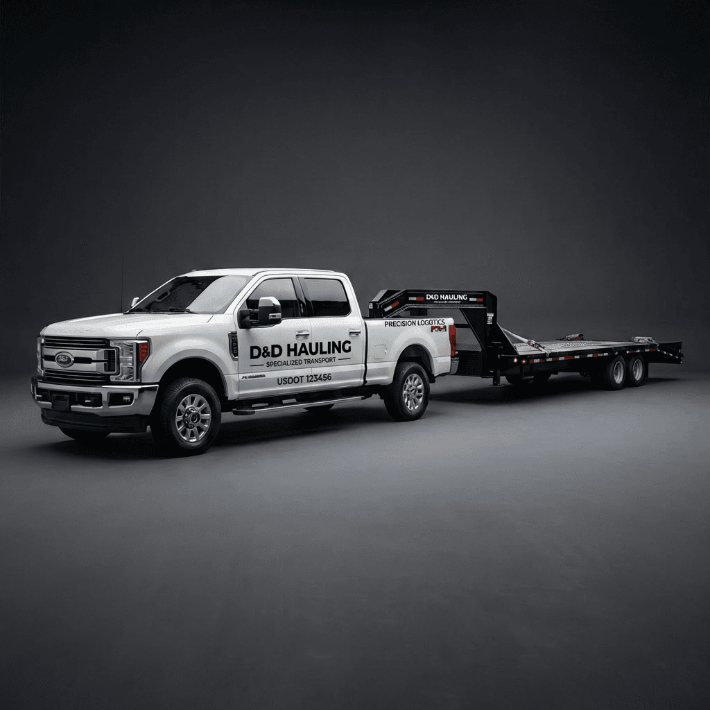 D&D Hauling truck with gooseneck trailer - specialized transport services